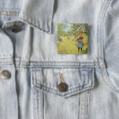 De appeloogst vierkante button 5,1 cm (In situ)