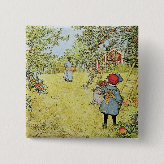 De appeloogst vierkante button 5,1 cm (Voorkant)