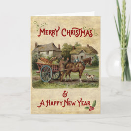 De Apple Cart Kerstmis en Nieuwjaarskaart Feestdagen Kaart
