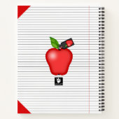 De Apple Cupcake van de leraar regelt groot Notiti Notitieboek (Achterkant)