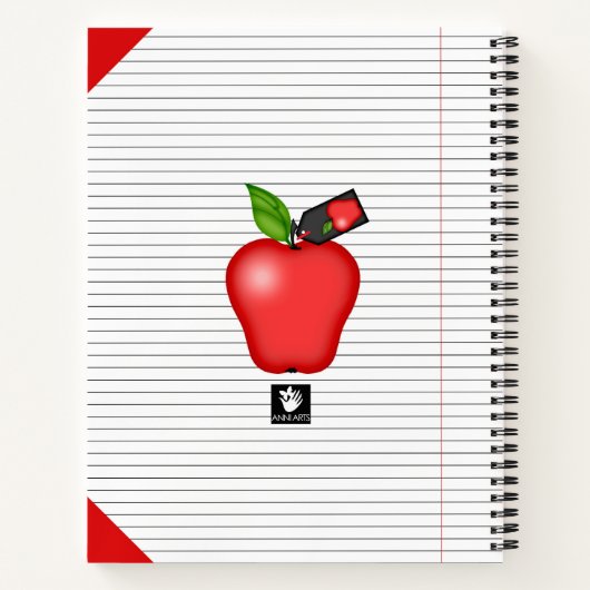 De Apple Cupcake van de leraar regelt groot Notiti Notitieboek (Achterkant)