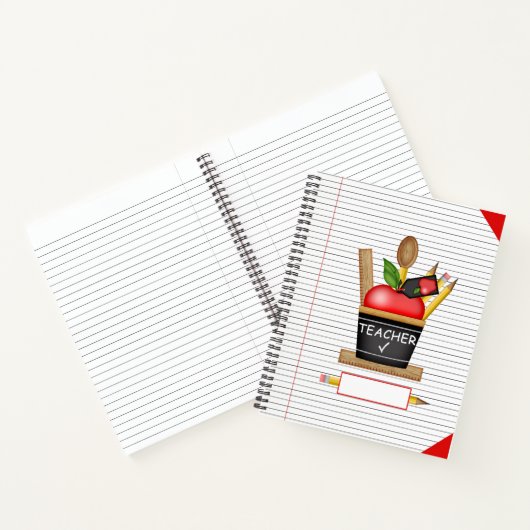 De Apple Cupcake van de leraar regelt groot Notiti Notitieboek (Binnen)