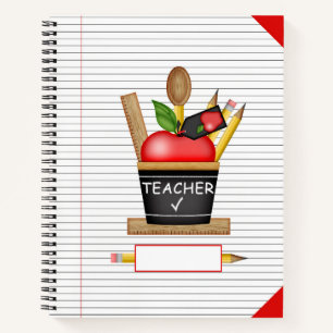 De Apple Cupcake van de leraar regelt groot Notiti Notitieboek