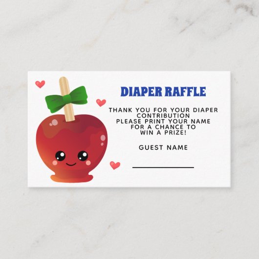 De Apple of our eye Diaper Raffle Enclosure Kaart (Voorkant)