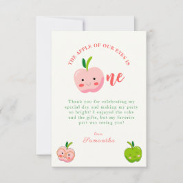 De Apple of Our Eyes eerste verjaardag Bedankkaart