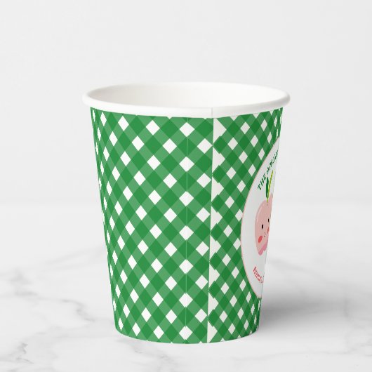 De Apple of Our Eyes eerste verjaardag Papieren Bekers (Rechts)