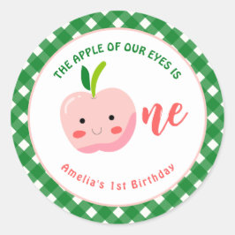 De Apple of Our Eyes eerste verjaardag Ronde Sticker