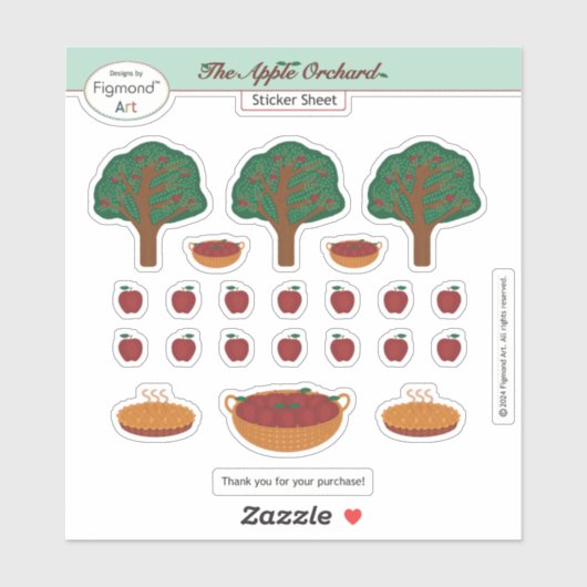 De Apple Orchard Sticker Blad van Figmond Art (Vel)