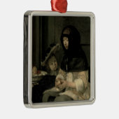 De Apple Peeler, 1660 Metalen Ornament (Rechts)