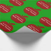 De Apple Personalized Gift Wrap van de leraar Cadeaupapier (Hoek)