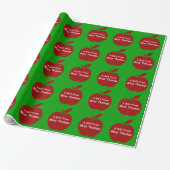 De Apple Personalized Gift Wrap van de leraar Cadeaupapier (Uitgerold)