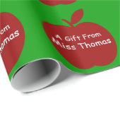 De Apple Personalized Gift Wrap van de leraar Cadeaupapier (Rol Hoek)