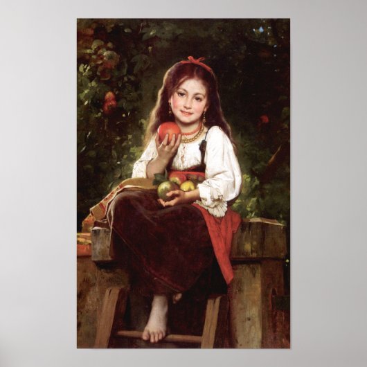 De Apple Picker Léon Bazile Perrault 1879 Poster (Voorkant)