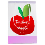 De Apple Rainbow Stripe White Gift Bag van de lera Medium Cadeauzakje (Voorkant)