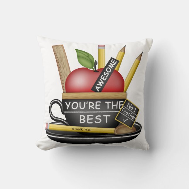 De Apple Teacup Pillow van de leraar Kussen (Voorkant)