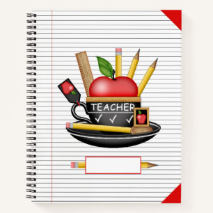 De Apple Teacup-regels van de leraar zijn groot Notitieboek