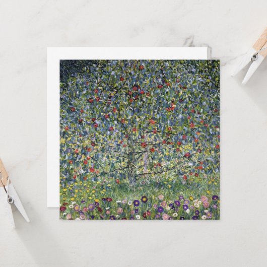 De Apple Tree (door Gustav Klimt) Kaart (Voorkant / Achterkant in situ)