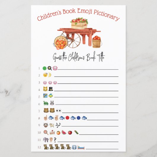 De Apple van onze Eye Emoji Baby shower Game (Voorkant)