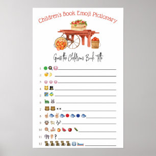De Apple van onze Eye Emoji Baby shower Game Poster