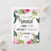 De appreciatie van de supervisor Dank u Citaat Bos Kaart (Voorkant / Achterkant in situ)