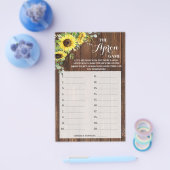 De Apron Game-kaart voor zonnebloemen Vrijgezellen Flyer (Enkel)