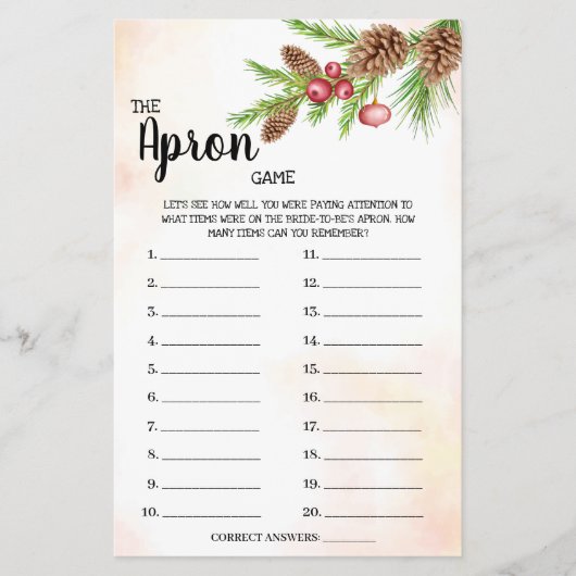 De Apron Game-Vrijgezellenfeest voor kerstmis Flyer (Voorkant)