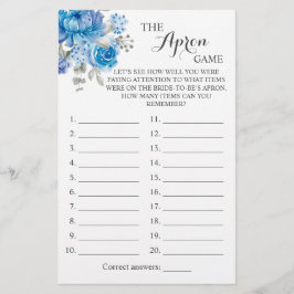 De Apron Shower Blue Flower Game Card Flyer