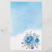 De Apron Shower Blue Flower Game Card Flyer (Achterkant)