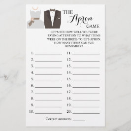 De Apron Shower Bride en Groom Game Card Flyer