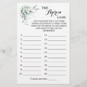 De Apron Shower Greenery Eucalyptus Game Card Flyer (Voorkant)