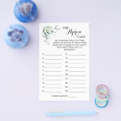 De Apron Shower Greenery Eucalyptus Game Card Flyer (Enkel)