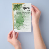 De Apron Tropical Palm Vrijgezellenfeest Game Card Flyer (Hand)