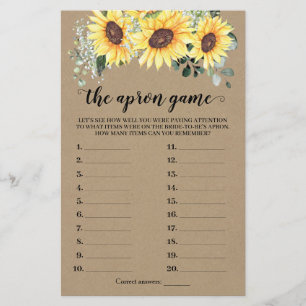 De Apron Vrijgezellenfeest Greenery Sunflower Card Flyer