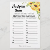 De Apron Vrijgezellenfeest Sunflower Game Card Flyer (Voorkant)