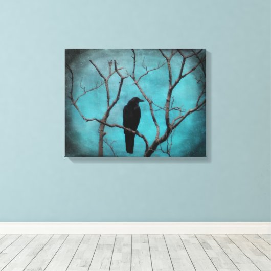 De Aqua Blue Sky Canvas Afdruk (Insitu (Houten vloer))