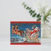 De Ar van de vintage Kerstman Feestdagenkaart (Staand voorkant)