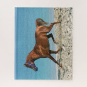 De Arabische kastanjestroop loopt op strand Legpuzzel (Verticaal)