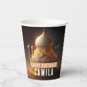 De Arabische Nachten Verjaardagstaart - Feest Papieren Bekers (Achterkant)