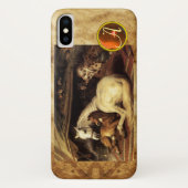 DE ARABISCHE TENT MET HORSE Oranje geagatte monogr Case-Mate iPhone Case (Achterkant)