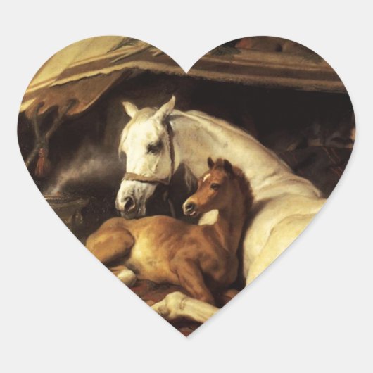 DE ARABISCHE TENT MET HORSEN, ANDERE DIEREN HART STICKER (Voorkant)