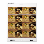 DE ARABISCHE TENT MET HORSES MONOGRAM bruin geel Etiket (Full Sheet)