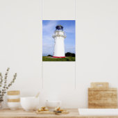 De Araroa, Nieuw-Zeeland. Een vuurtoren geeft Poster (Keuken)