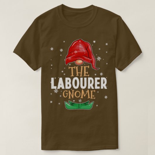 De arbeider Gnome Familie die Kerstmis aanpast T-shirt (Design voorkant)
