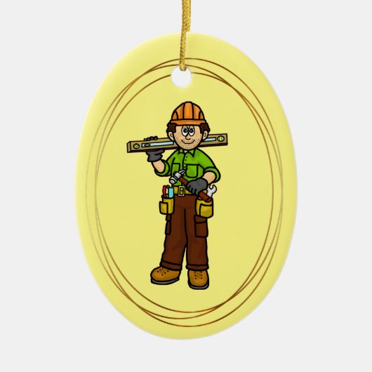 De Arbeider van de bouw met Niveau en de Ornament (Voorkant)