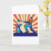 De arbeider van de smid met hamer en aambeeld kaart (Gele Bloem)