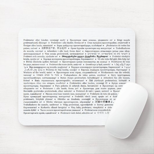 De arbeiders van de wereld, verenigen! Mousepad Muismat (Met muis)