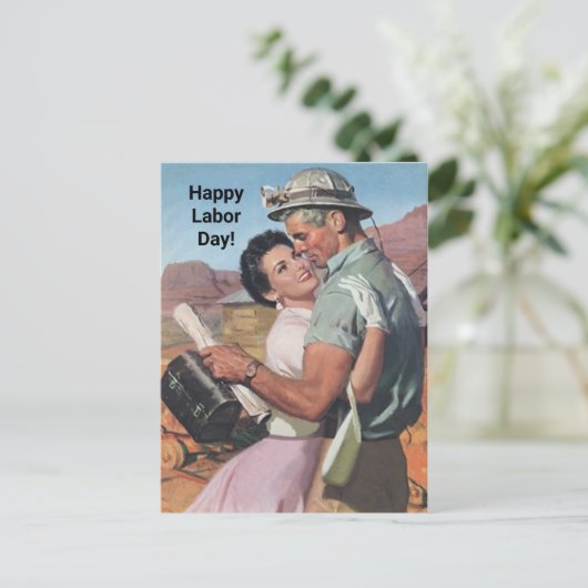 De arbeidersPCs van de Dag van de Arbeid van de Feestdagenkaart (Staand voorkant)