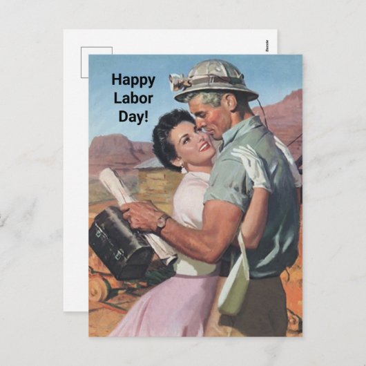 De arbeidersPCs van de Dag van de Arbeid van de Feestdagenkaart (Voorkant / Achterkant)