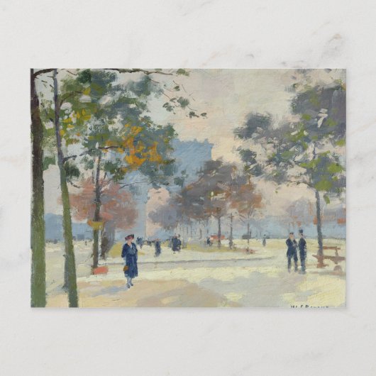 De Arc de Triomphe in het najaar van Parijs Briefkaart (Voorkant)