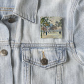 De Arc de Triomphe in het najaar van Parijs Vierkante Button 5,1 Cm (In situ)